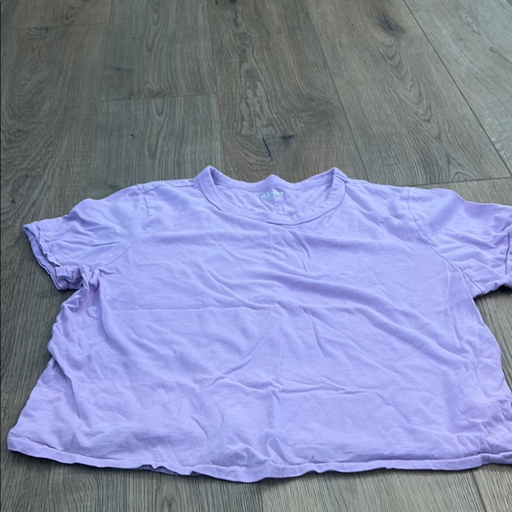 Old Navy Purple Boxy Crop Short Sleeve T-Shirt